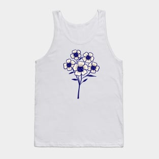 Cute blue flower cats in full bloom Tank Top